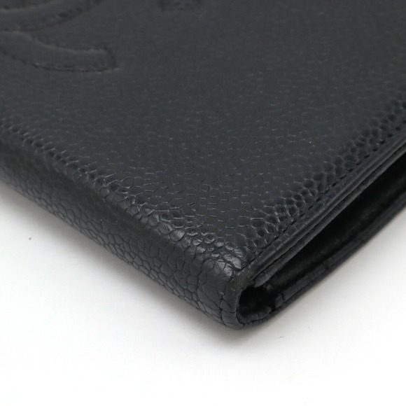 CHANEL Black Caviar Leather Logo Wallet - Picture 4 of 9